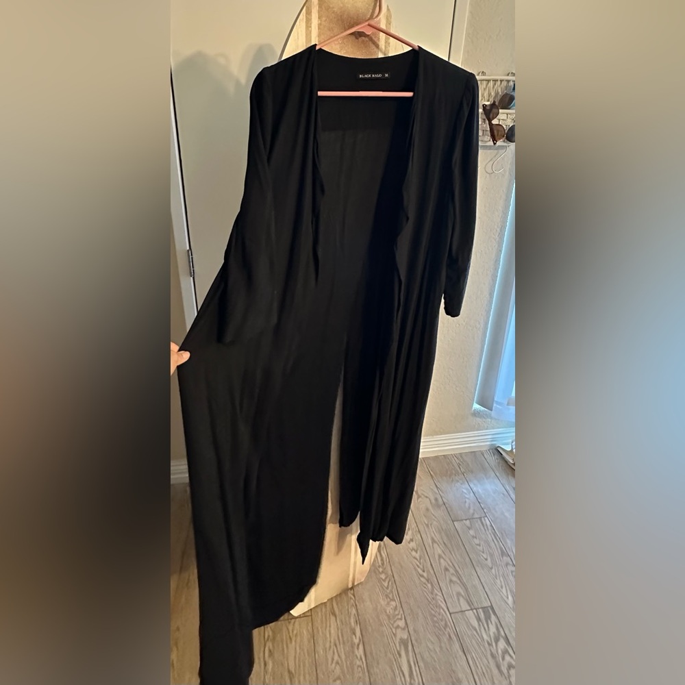Black Halo Back Slit Duster